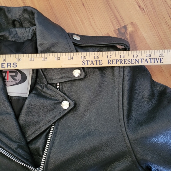 Women's black genuine leather jacket size 12 - Picture 14 of 16